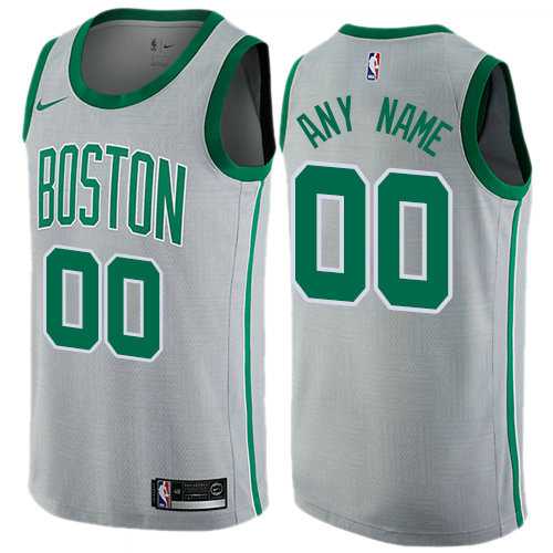 Men & Youth Customized Boston Celtics Swingman Gray Nike City Edition Jersey